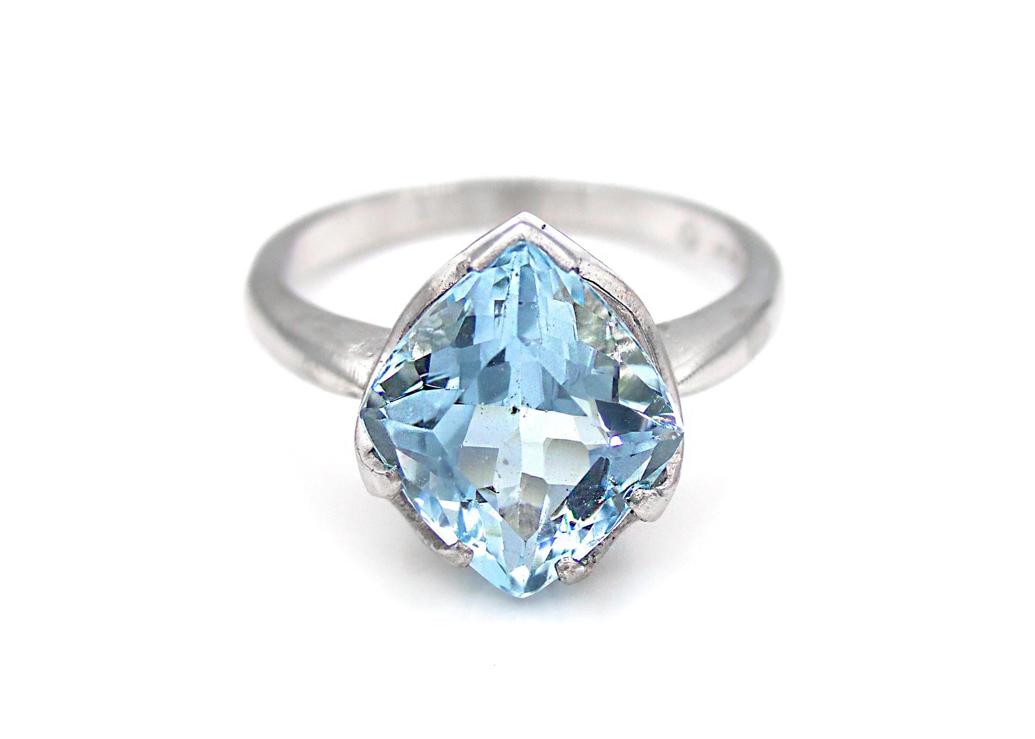 6 Carat Aquamarine Diamond Gold Ring For Sale at 1stDibs | 6 carat ...