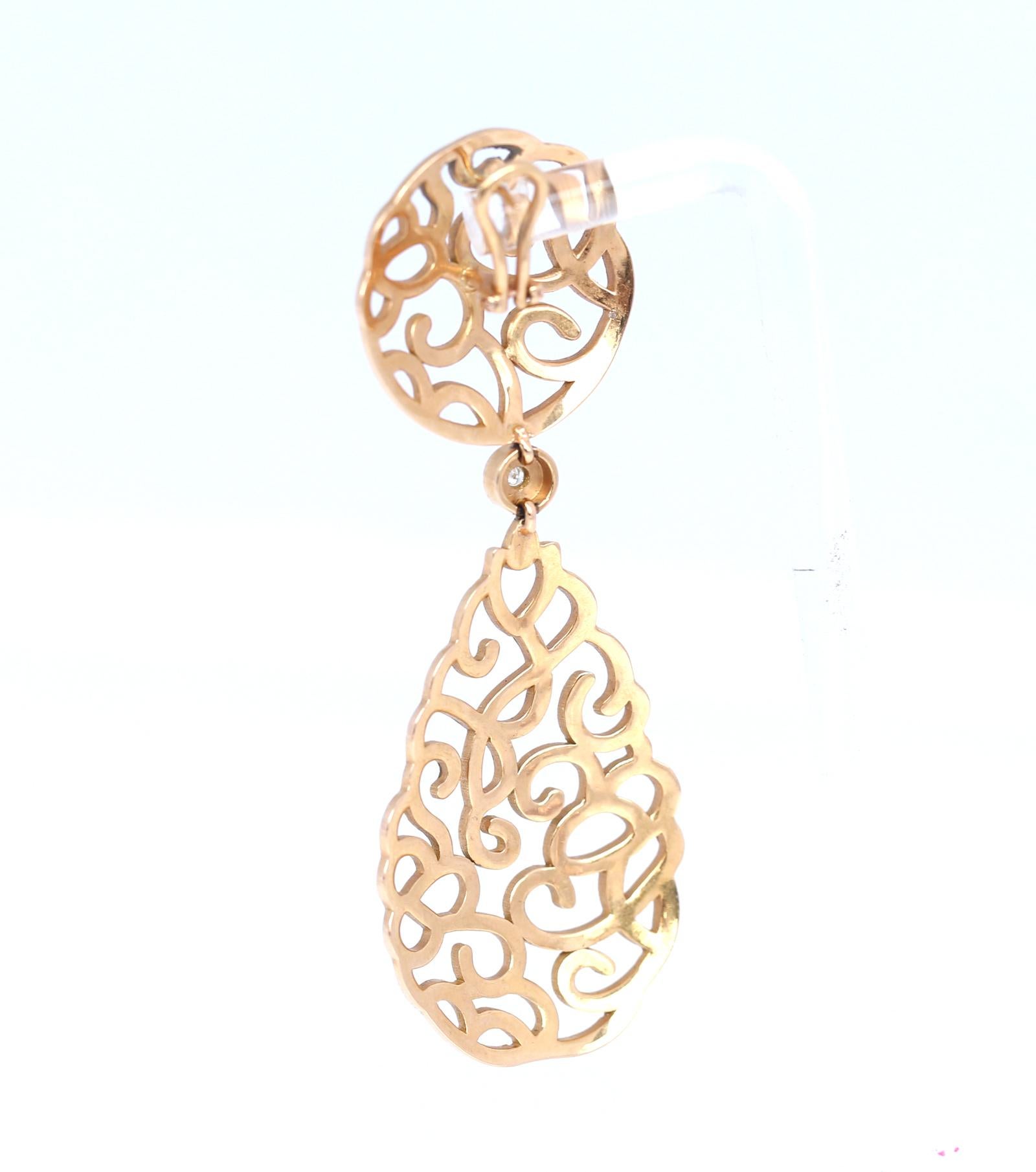 6 Carat Diamonds Rose 18K Gold Chandelier Earrings, 2000 2