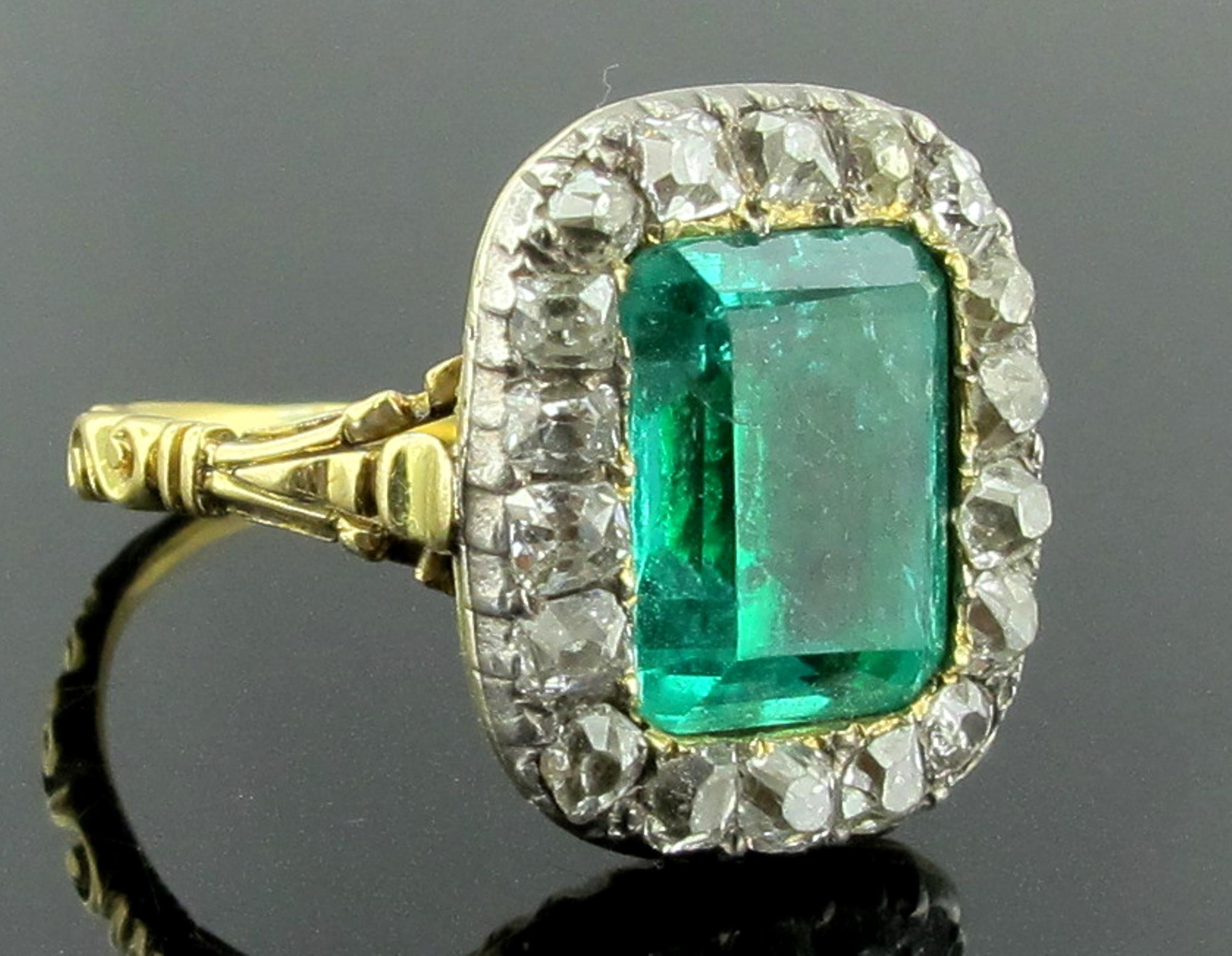 6 carat emerald diamond ring