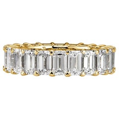 6 Carat Emerald Band 18K White Gold Heirloom-Worthy Glow Heirloom