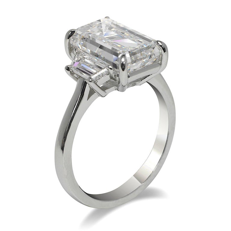 6 Carat Emerald Cut Diamond Engagement Ring GIA Certified E VS1 In New Condition For Sale In New York, NY