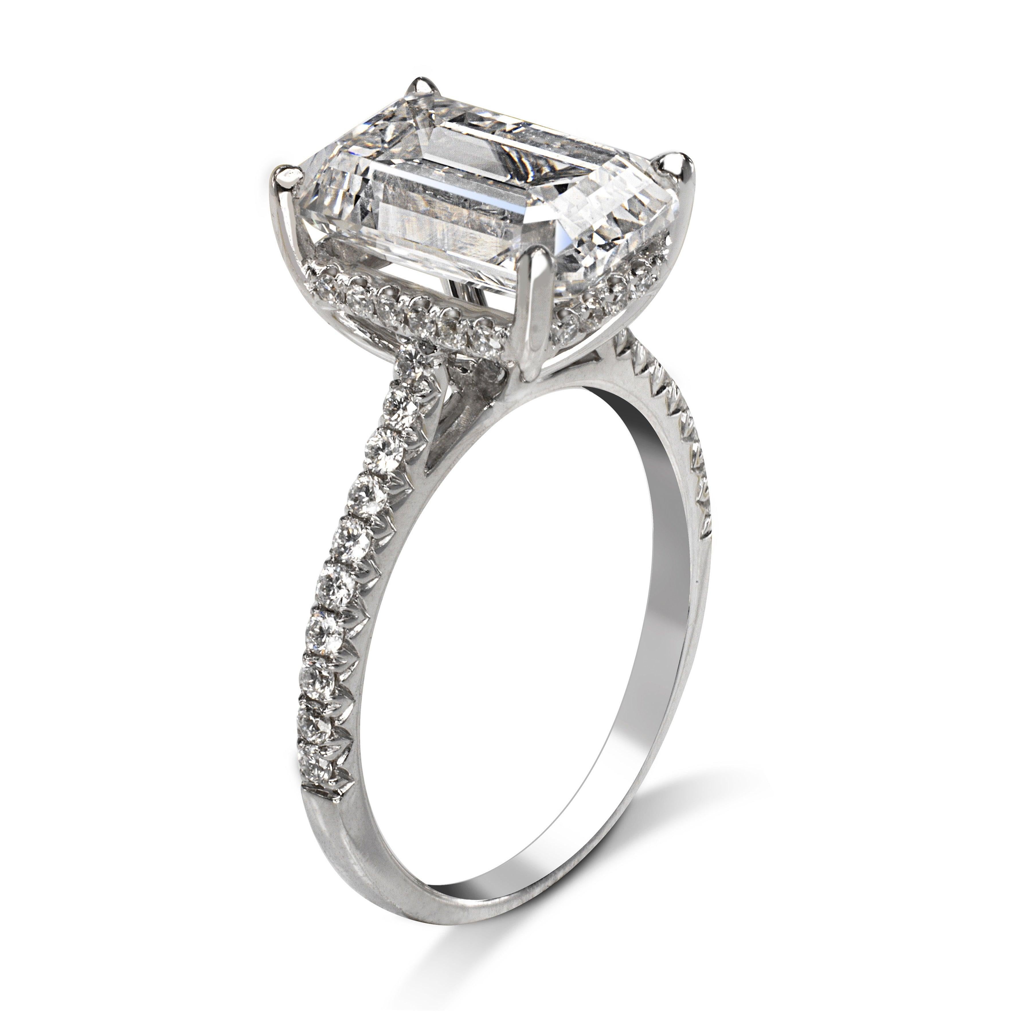6 carat diamond ring emerald cut