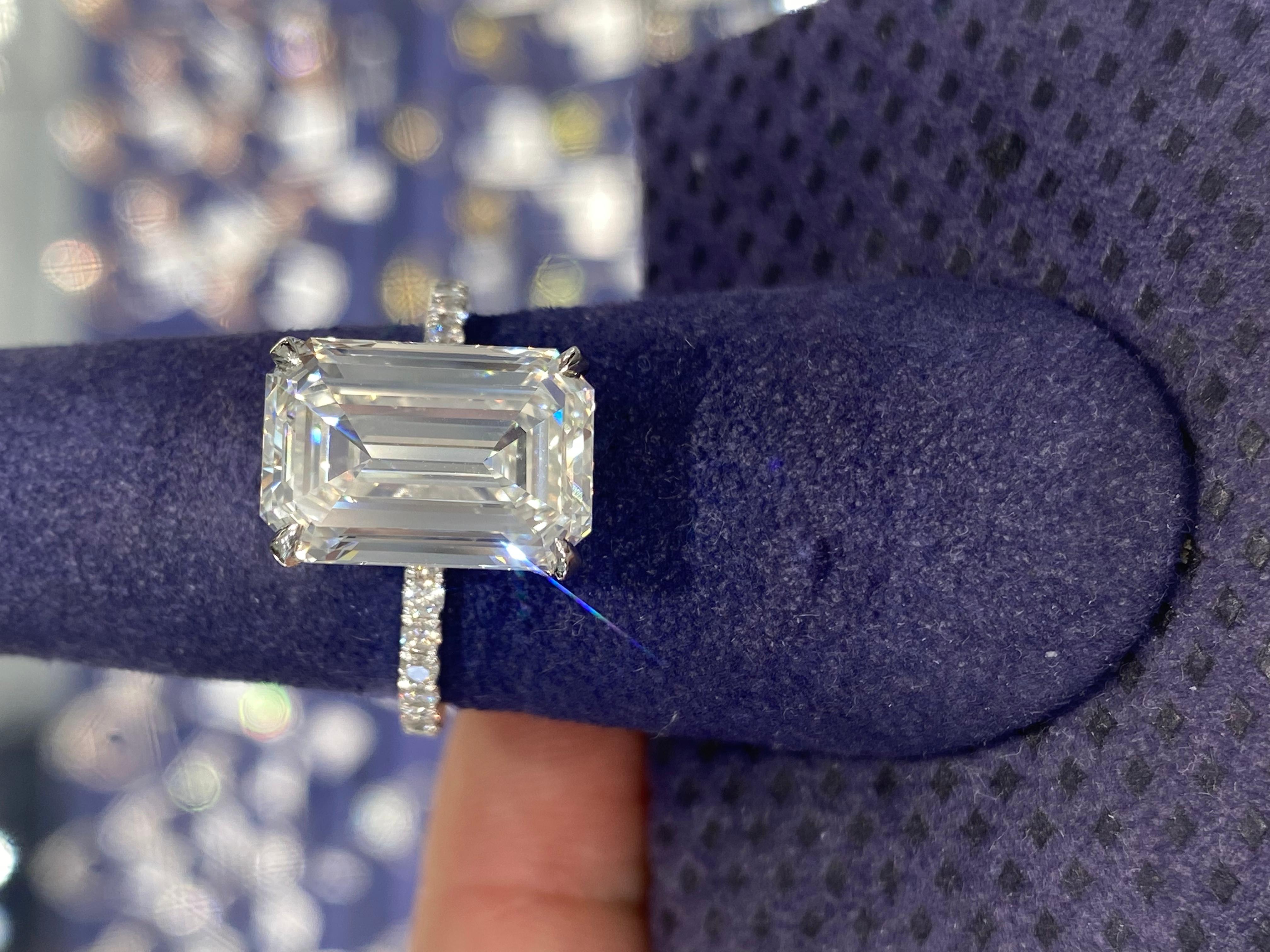 6 Carat Emerald Cut Diamond Engagement Ring GIA Certified I VVS2 1