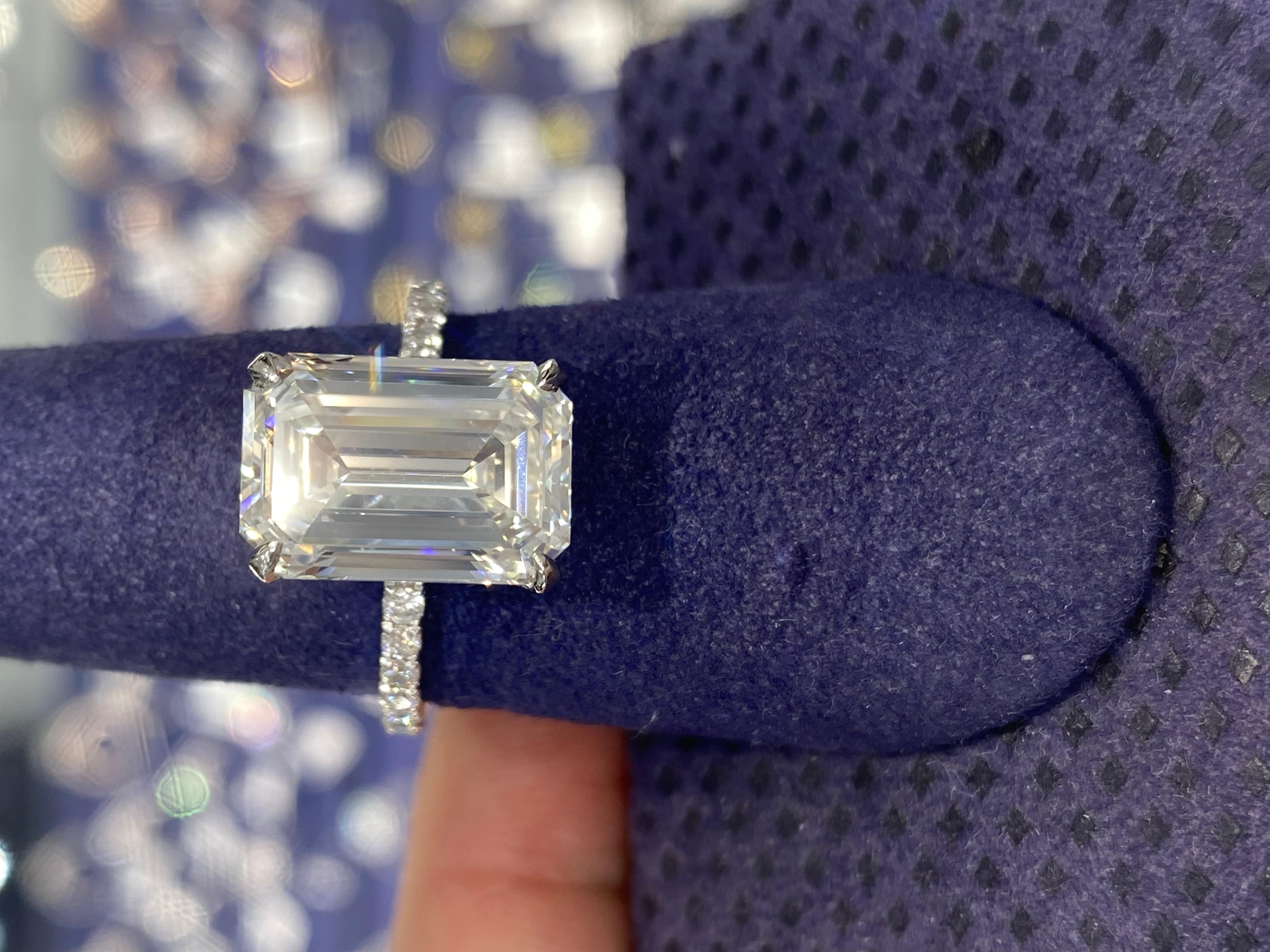 6 Carat Emerald Cut Diamond Engagement Ring GIA Certified I VVS2 2