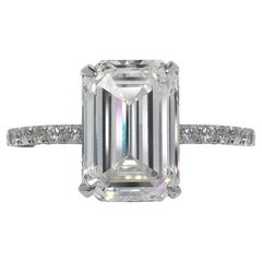 6 Karat Smaragdschliff Diamant Verlobungsring GIA zertifiziert I VVS2