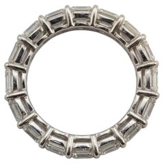 6 Carat Emerald Cut Diamond Platinum Eternity Band