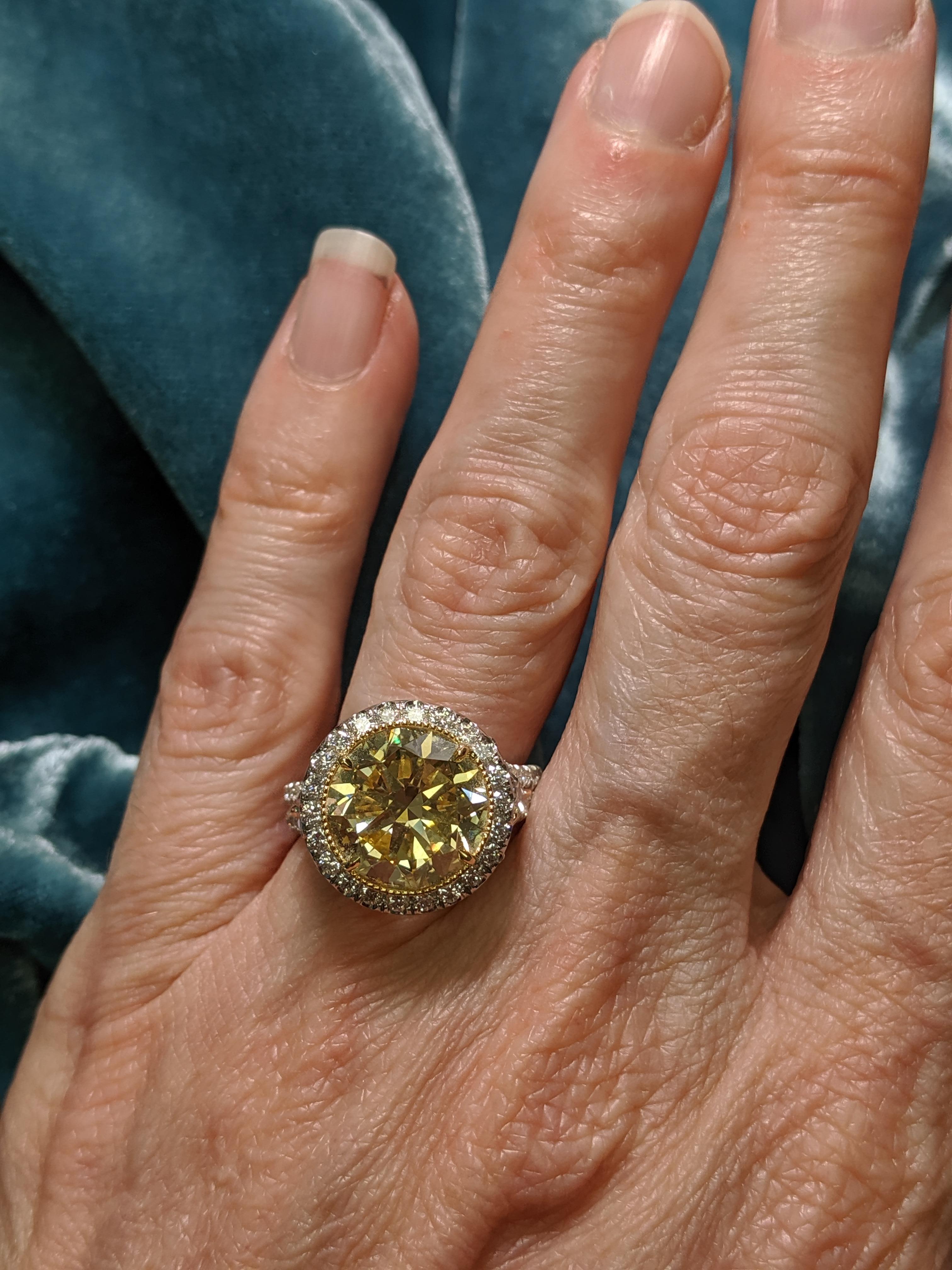 6 carat yellow diamond ring