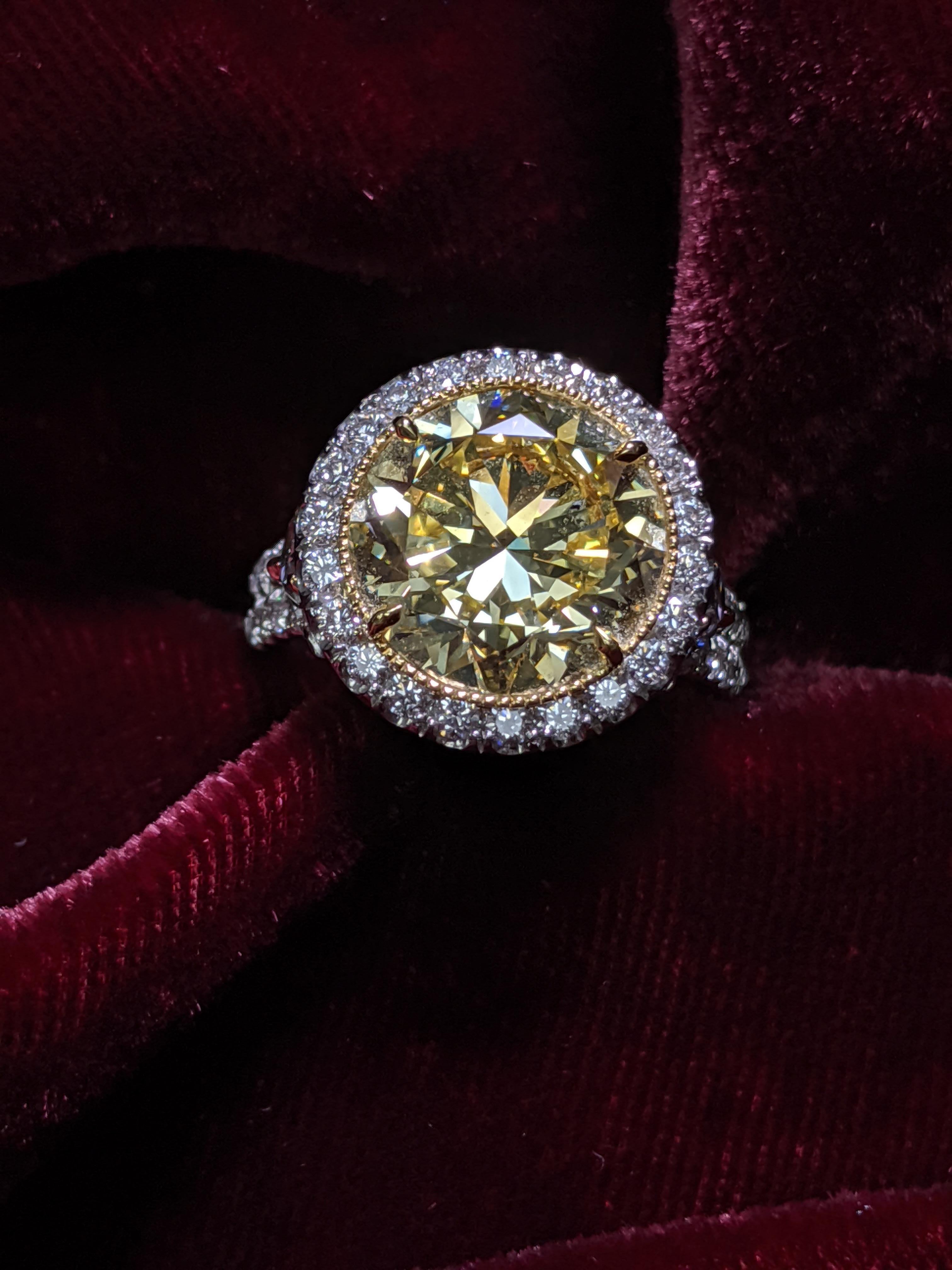 6 carat round diamond ring