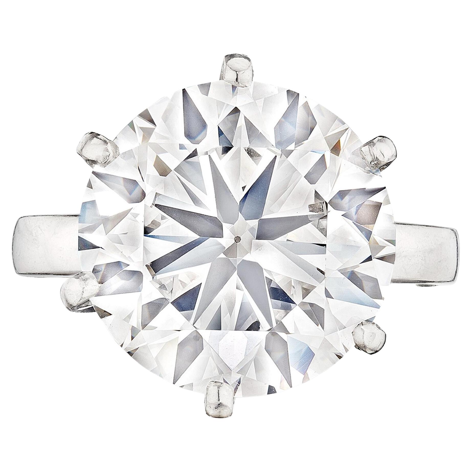 6-Carat H VS Round Brilliant Diamond Ring  GIA Certified