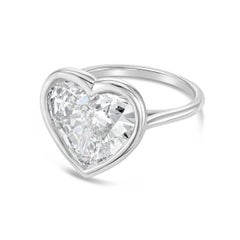 6 Carat Heart Shape Statement Brilliant White / D color SI 14K White Gold