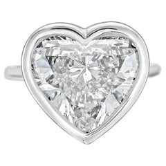 6 Carat Heart Shape Statement Brilliant White / D color VVS   Diamond Ring