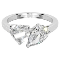 6 Carat Heart Shape Toi Et Moi Diamond Ring Brilliant White / D color FL/IF