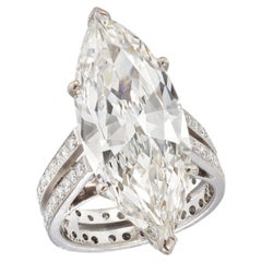 6 Carat Marquise Statement Brilliant White / J color VVS 14K White Gold