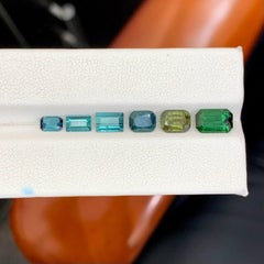 6 Carat Natural Loose Multi Color 6 Piece Tourmaline Lot Mix Cut Afghan Gemstone