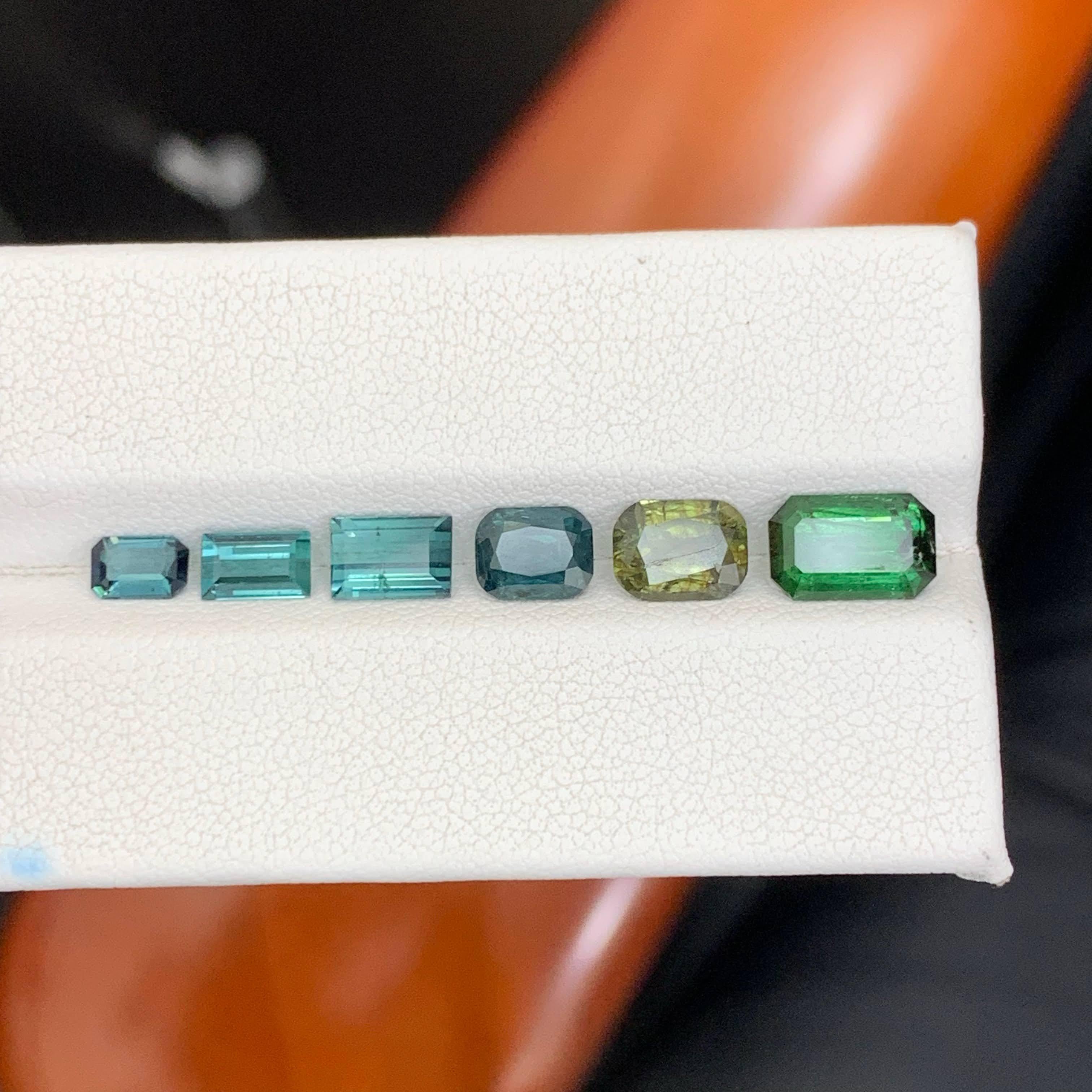 Taille mixte 6 Carat Natural Loose Multi Color 6 Piece Tourmaline Lot Mix Cut Afghan Gemstone en vente