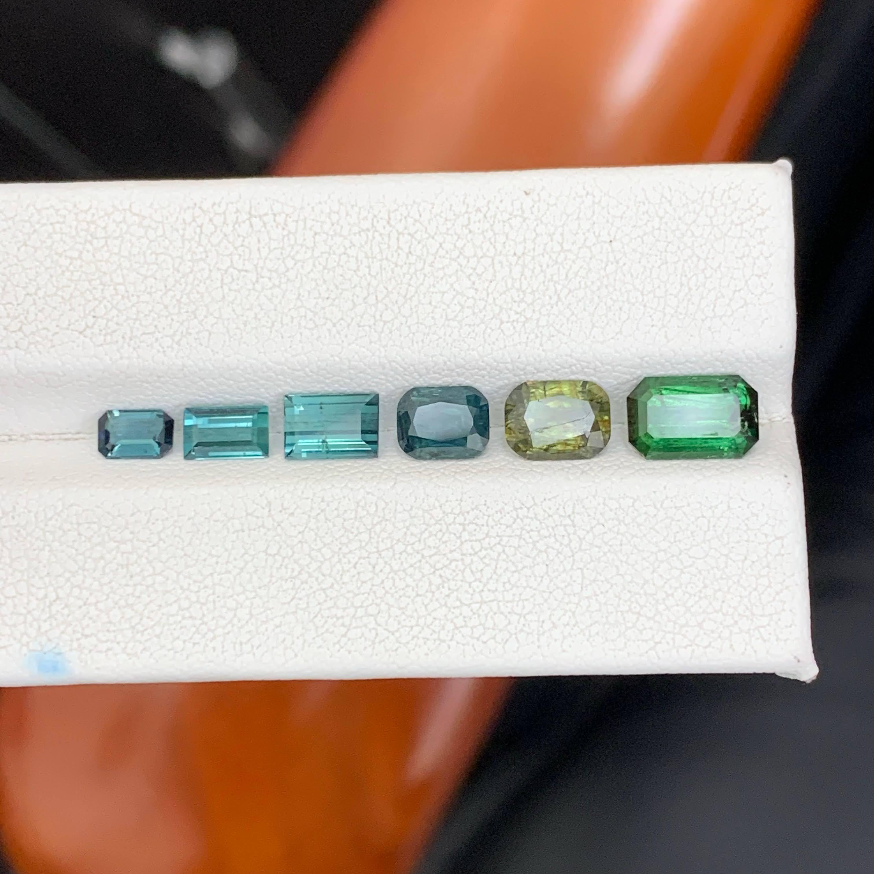 6 Carat Natural Loose Multi Color 6 Piece Tourmaline Lot Mix Cut Afghan Gemstone Neuf - En vente à Bangkok, TH