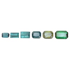 6 Carat Natural Loose Multi Color 6 Piece Tourmaline Lot Mix Cut Afghan Gemstone