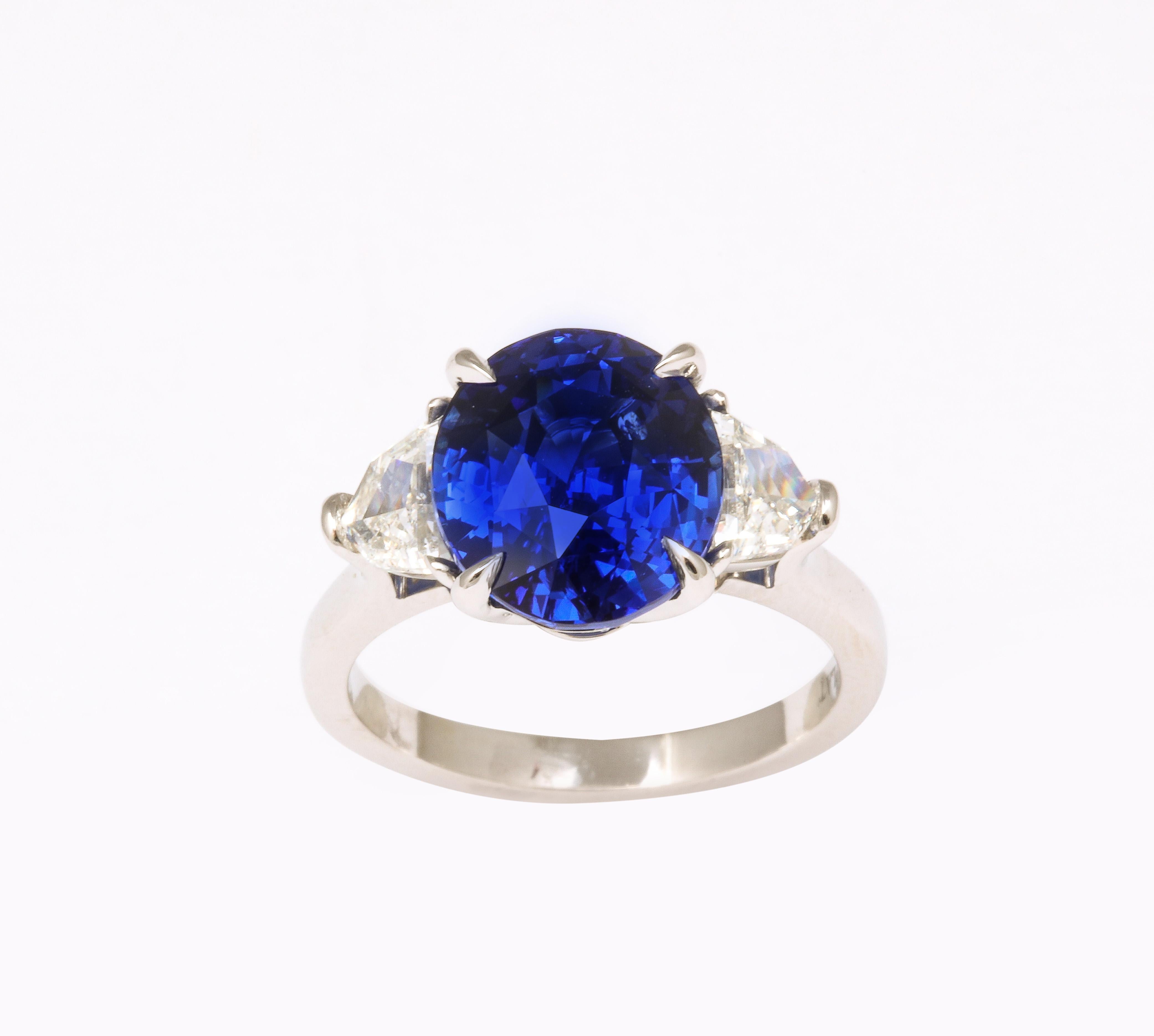blue oval diamond ring