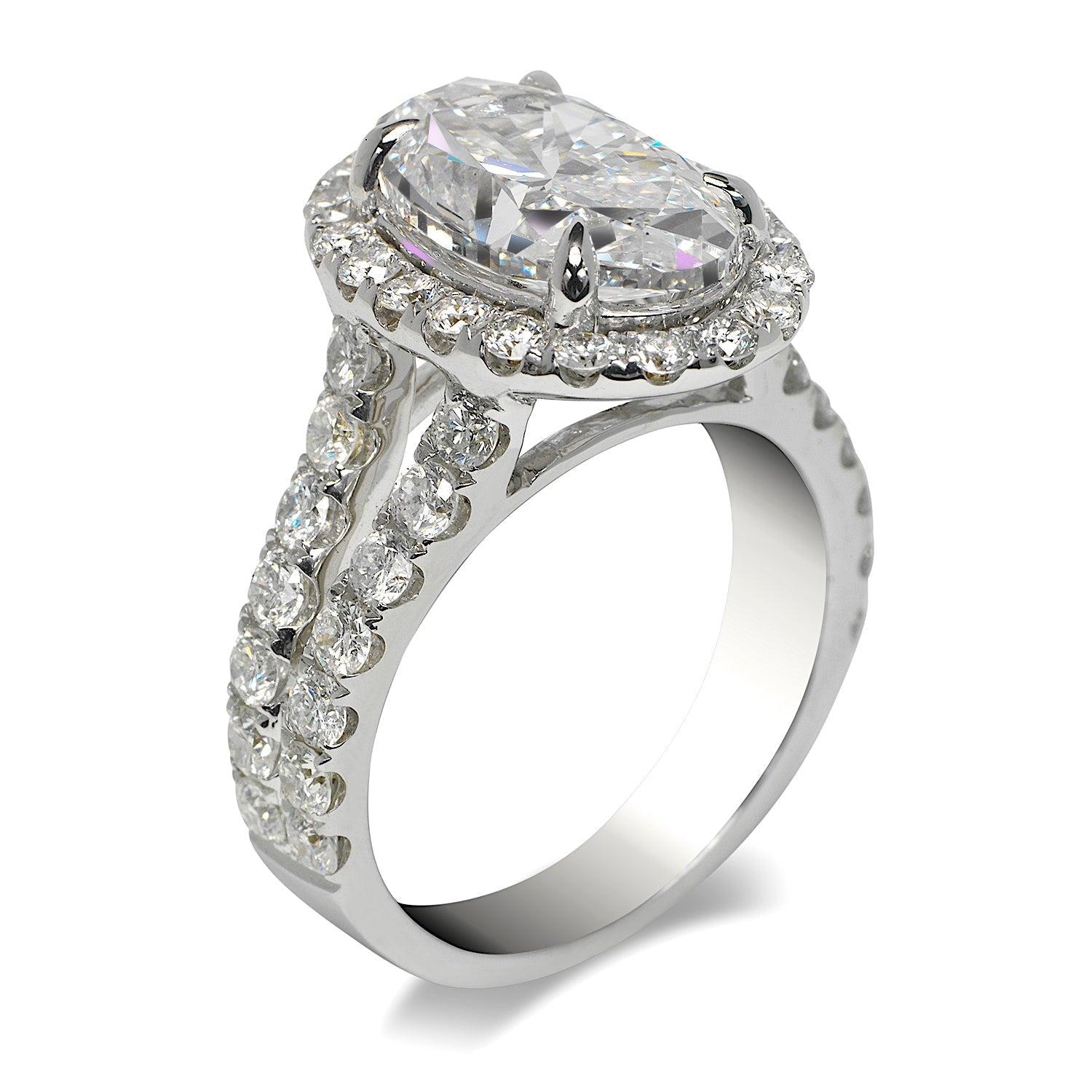 Verlobungsring mit 6 Karat Diamanten im Ovalschliff, GIA-zertifiziert D VS1 im Zustand „Neu“ im Angebot in New York, NY