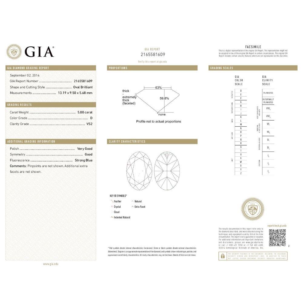 Bague de fiançailles avec diamant taille ovale de 6 carats certifié GIA D VS2 Neuf - En vente à New York, NY