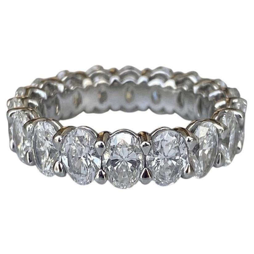 6 Carat Oval Diamond Platinum Full Eternity Band For Sale