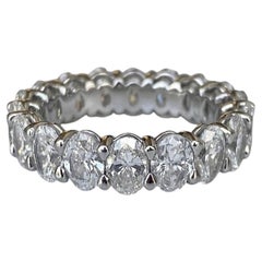 6 Carat Oval Diamond Platinum Full Eternity Band