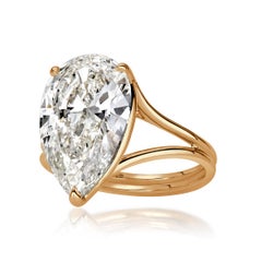 6 Carat Pear Statement Brilliant White 14K White Gold Radiant Elegance