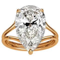 6 Carat Pear Statement Brilliant White 14K White Gold Radiant Elegance
