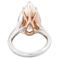 6 Carat Pear Statement Brilliant White / J color VS 14K Gold Refined Grandeur