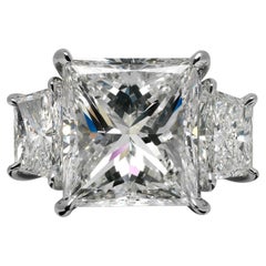 6 Carat Princess Cut Diamond Engagement Ring GIA Certified G SI2