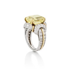6 carat Radiant  Statement Fancy Yellow  -Collector’s Treasure Diamond Ring