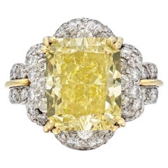 6 carat Radiant  Statement Fancy Yellow  -Collector’s Treasure Diamond Ring