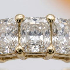 6 Carat Radiant Cut Diamond 18k Yellow Gold Eternity Band