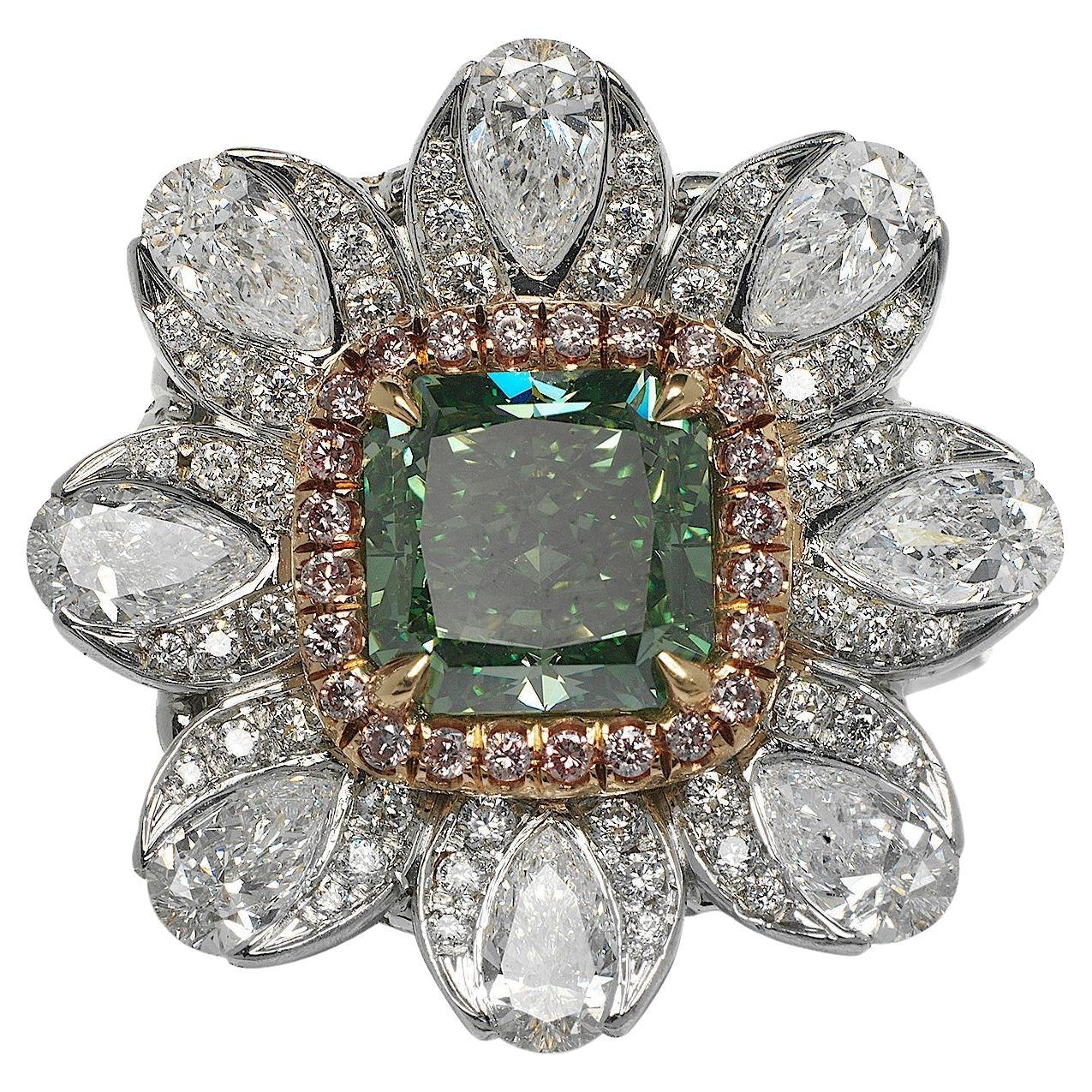 Bague de fiançailles avec diamant taille radiant de 6 carats certifié GIA FVG* VVS2