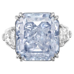 6 Carat Radiant Statement Fancy blue 14K Gold A Crown-Worthy Fancy Rarity
