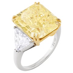 6 Carat Radiant Statement Fancy Yellow 14K White Gold Sunlit Royal Radiance