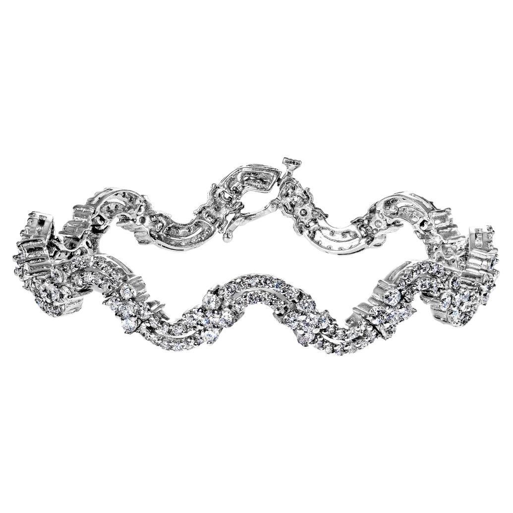 Bracelet à une rangée de diamants ronds et brillants de 6 carats certifiés