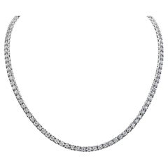 6 Karat Runder Brillant Diamant Tennis Halskette Zertifiziert