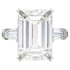 6 Carat Emerald Brilliant Statement Brilliant White 14K White Gold Diamond Ring