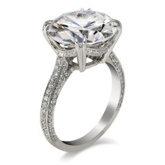 6 Carat Round Brilliant Statement Brilliant White / D color VVS 14K White Gold