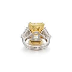 6 Carat Round Brilliant Statement Fancy Yellow 14K White Gold
