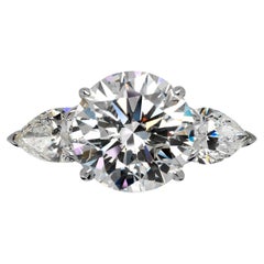 6 Carat Round Cut Diamond Engagement Ring GIA Certified H VS1