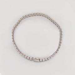 6 Carat Round Diamonds 10 Carat Green Emeralds 18K White Gold Tennis Bracelet