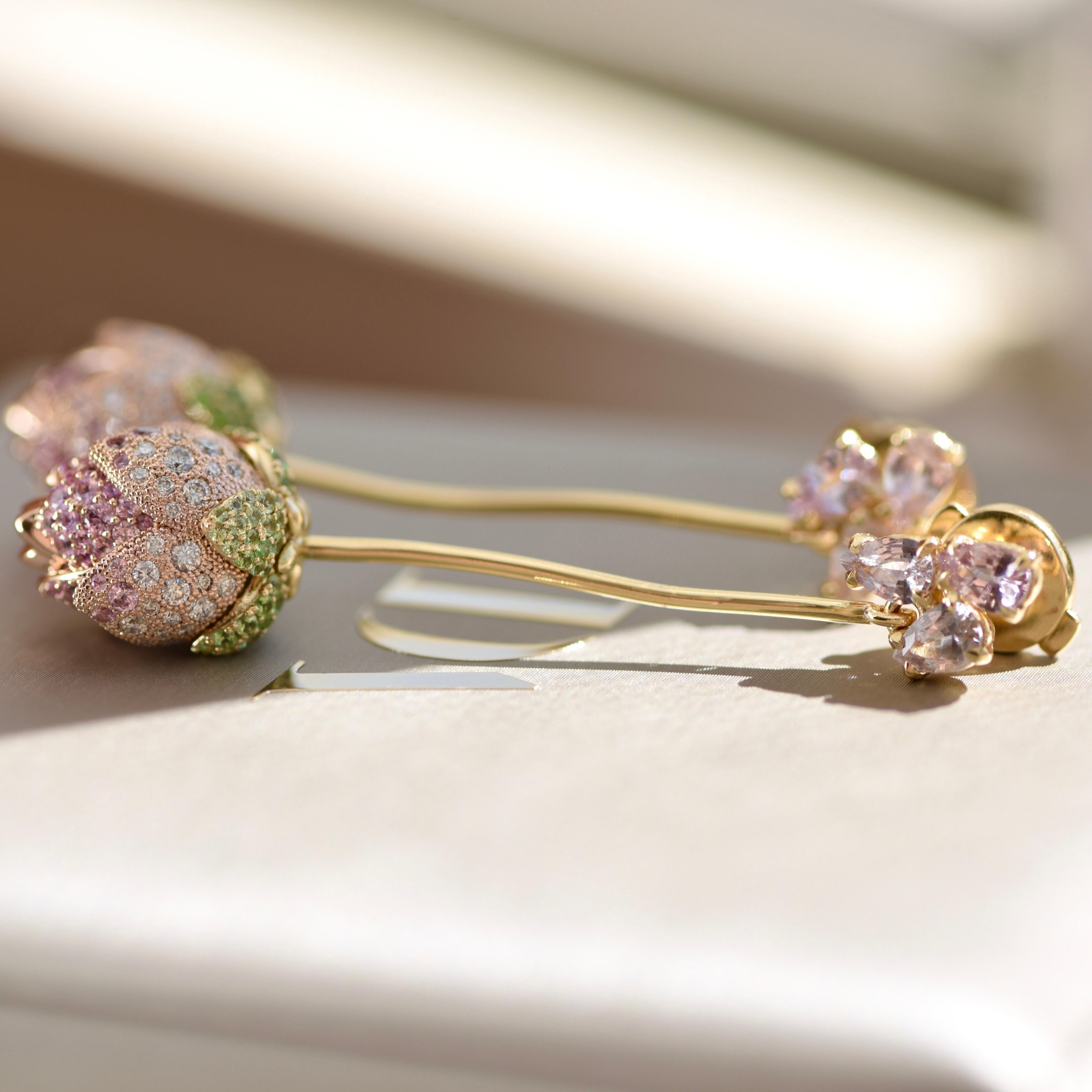 rose gold moissanite earrings