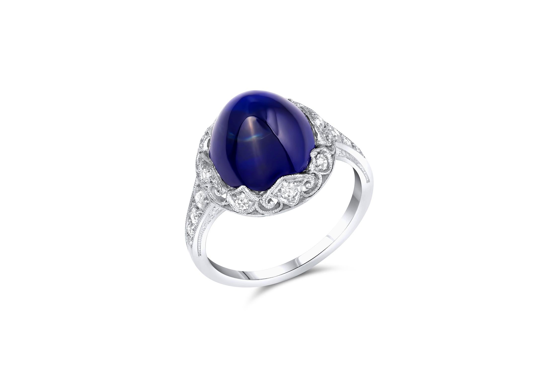 antique cabochon sapphire ring