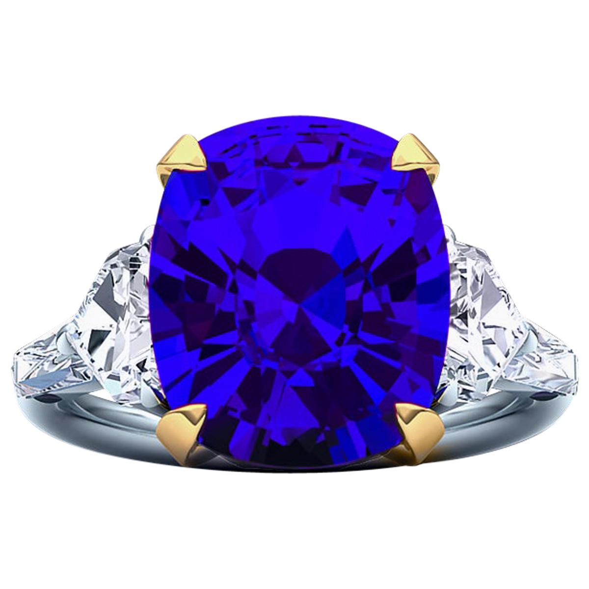 6 Carat Tanzanite and Diamond 5-Stone Cocktail Ring For Sale