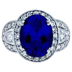 6 Carat Tanzanite and Diamond Ring