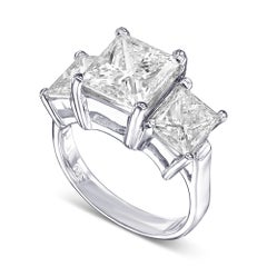 6 Carat Three Stone Diamond Engagement Ring