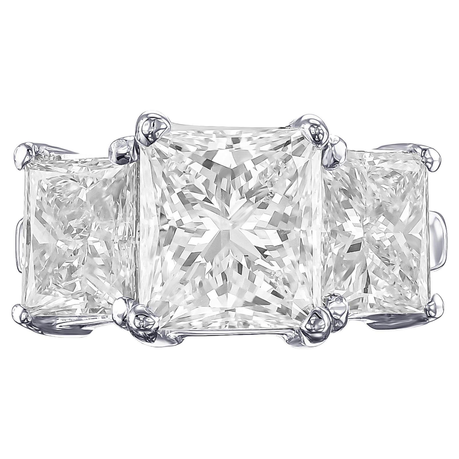 6 Carat Three Stone Diamond Engagement Ring