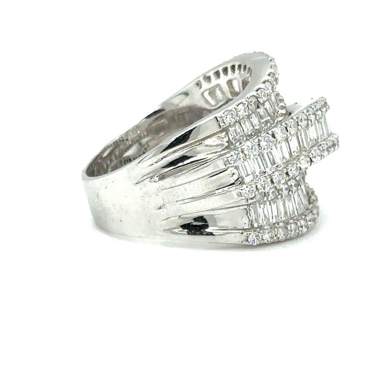 6 Carat Total Diamond Overlapping Multi Row Cocktail Ring in 18 Karat ...
